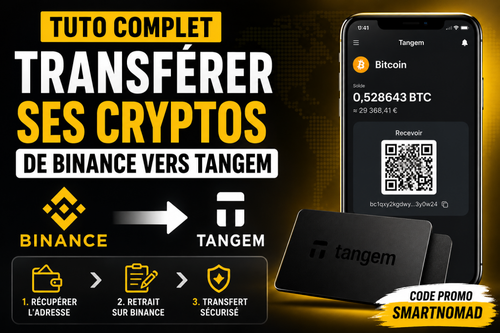 Comment transférer ses Bitcoins (cryptos) de Binance vers Tangem (Guide complet 2026)