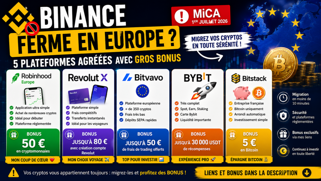 Fin de Binance en Europe ? Voici les meilleures alternatives